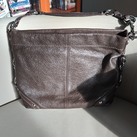 Coach Dark Brown Leather Shoulder Bag - Picture 2 of 13